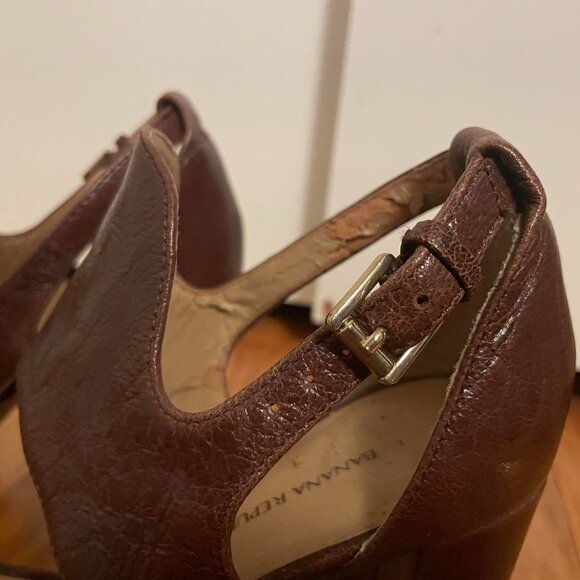 Banana Republic brown leather block heel sandals... - Picture 5 of 8